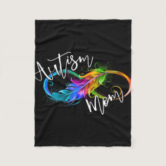 Neurodiversity Symbol Rainbow Infinity Autism Mom  Fleece Blanket