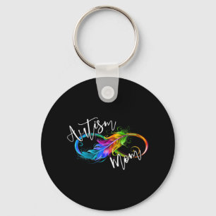 Neurodiversity Symbol Rainbow Infinity Autism Mom  Keychain
