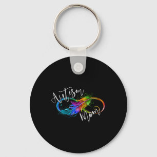 Neurodiversity Symbol Rainbow Infinity Autism Mom Keychain