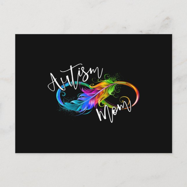 Neurodiversity Symbol Rainbow Infinity Autism Mom  Postcard (Front)