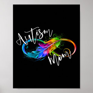 Neurodiversity Symbol Rainbow Infinity Autism Mom  Poster