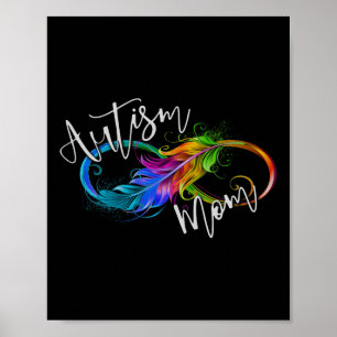 Neurodiversity Symbol Rainbow Infinity Autism Mom Poster