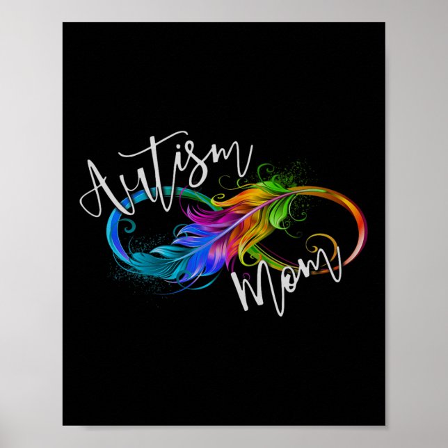 Neurodiversity Symbol Rainbow Infinity Autism Mom  Poster (Front)