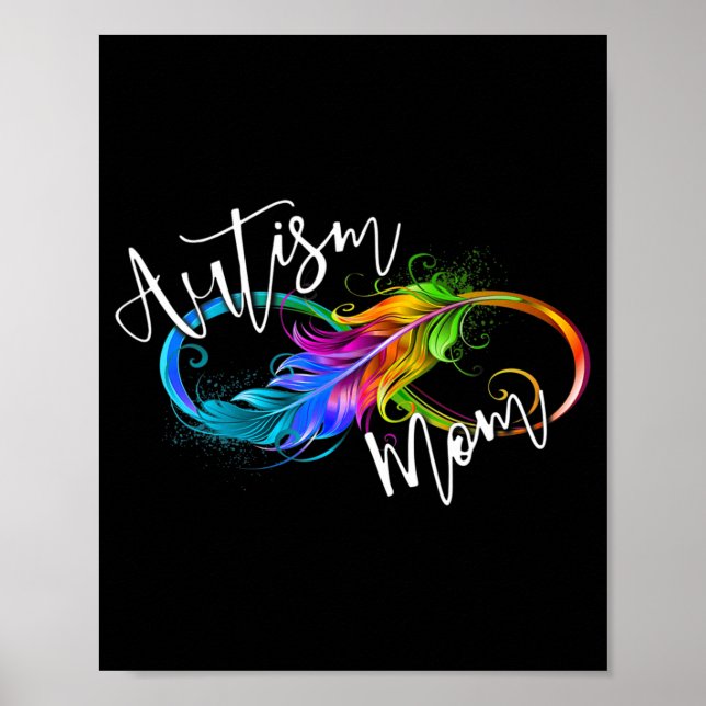 Neurodiversity Symbol Rainbow Infinity Autism Mom  Poster (Front)