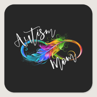 Neurodiversity Symbol Rainbow Infinity Autism Mom  Square Sticker