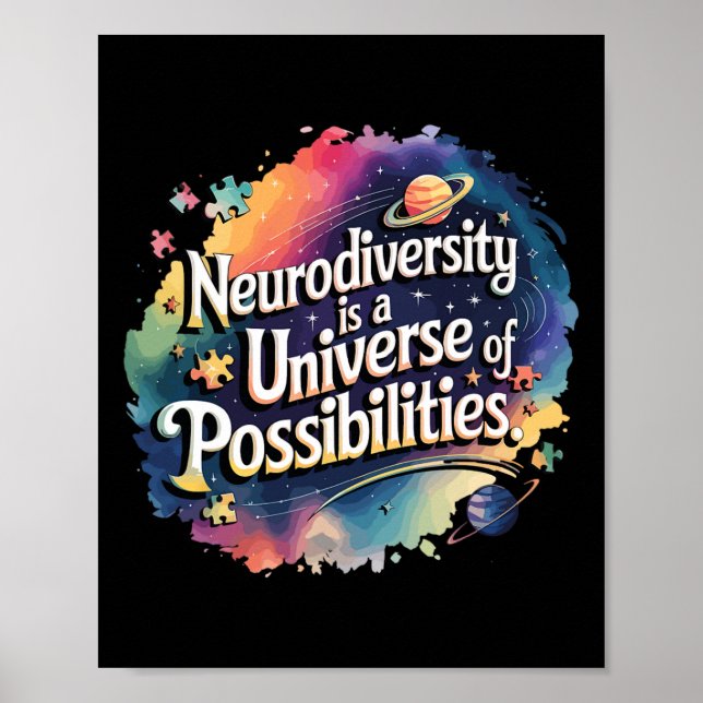 Neurodiversity Universe Of Possibilities Space Aut Poster (Front)