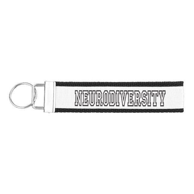 Neurodiversity Varsity Collegiate Wrist Keychain (Keys on Left)