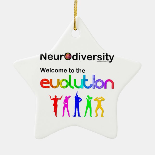 Neurodiversity Welcome to the Evolution Ceramic Ornament (Front)
