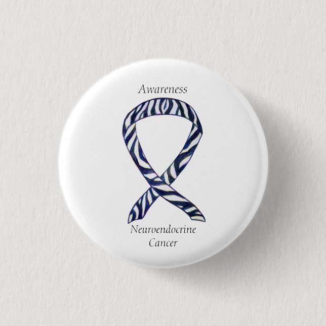 Neuroendocrine Cancer Awareness Ribbon Custom Pin (Front)