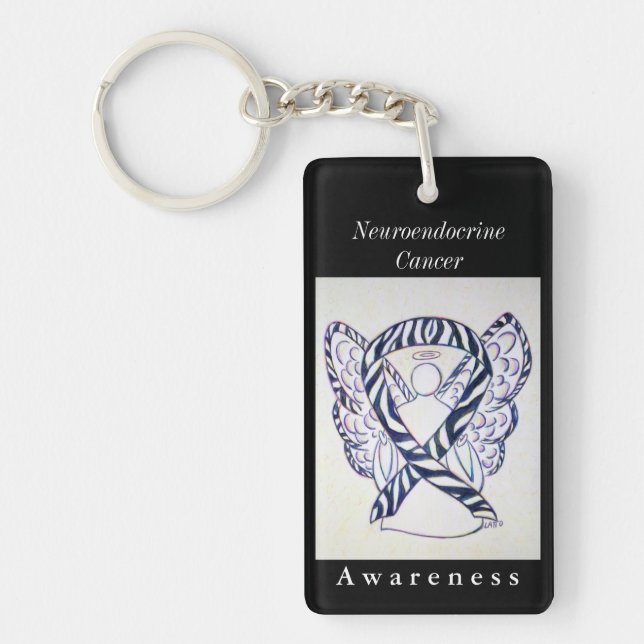 Neuroendocrine Cancer Awareness Ribbon Keychain (Front)