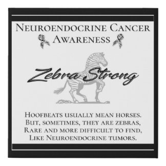 Neuroendocrine Cancer Awareness Zebra Strong Faux Canvas Print
