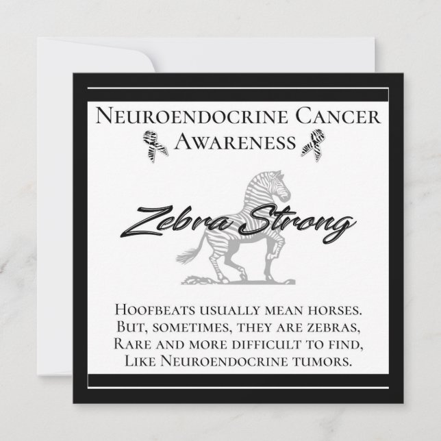 Neuroendocrine Cancer Awareness  Zebra Strong Note Card (Front)