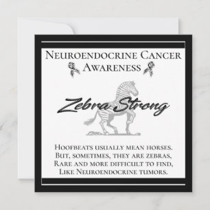 Neuroendocrine Cancer Awareness Zebra Strong Note Card