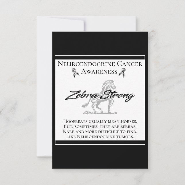 Neuroendocrine Cancer Awareness  Zebra Strong Note Card (Front)