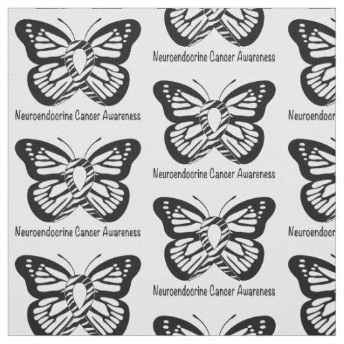 Neuroendocrine Cancer Zebra Butterfly of Hope Fabric