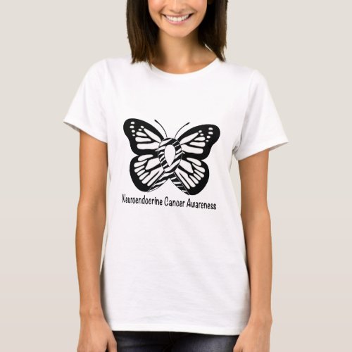 Neuroendocrine Cancer Zebra Butterfly of Hope T_Shirt