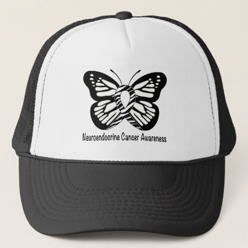Neuroendocrine Cancer Zebra Butterfly of Hope Trucker Hat