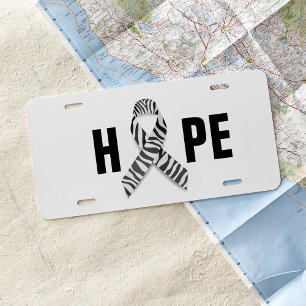 Neuroendocrine Cancer Zebra Ribbon License Plate