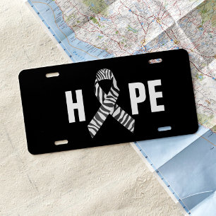 Neuroendocrine Cancer Zebra Ribbon License Plate
