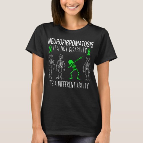Neurofibromatosis Awareness Dabbing Green Ribbon T_Shirt