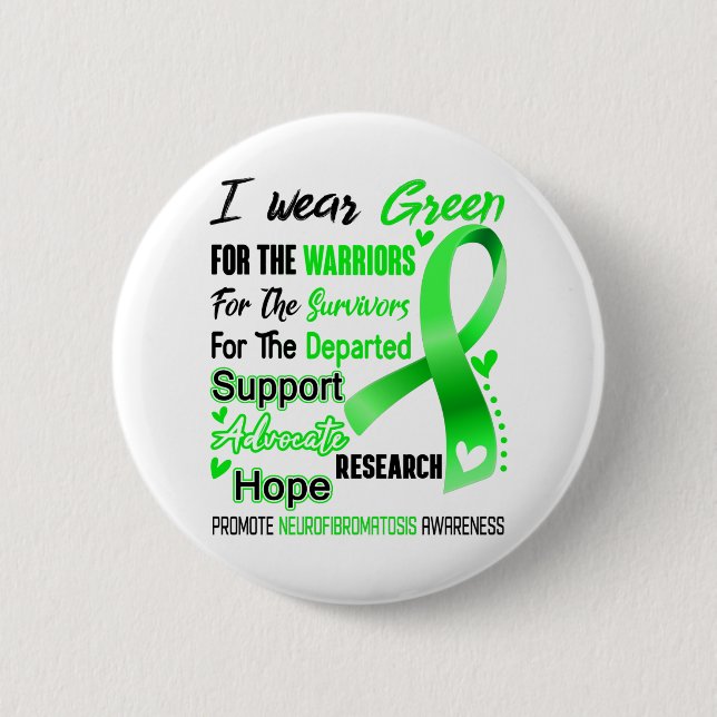 Neurofibromatosis Awareness Month Ribbon Gifts Button (Front)