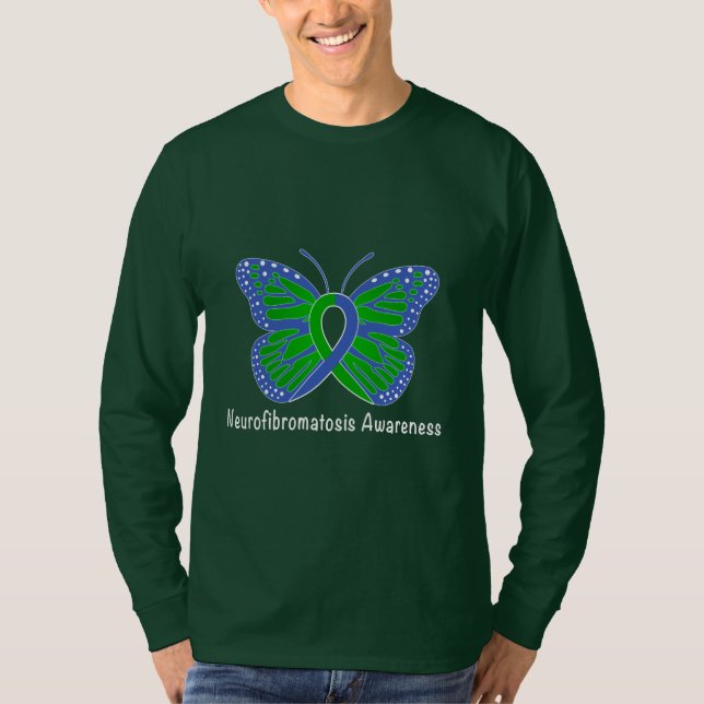 Neurofibromatosis Butterfly Awareness Ribbon T-Shirt (Front)