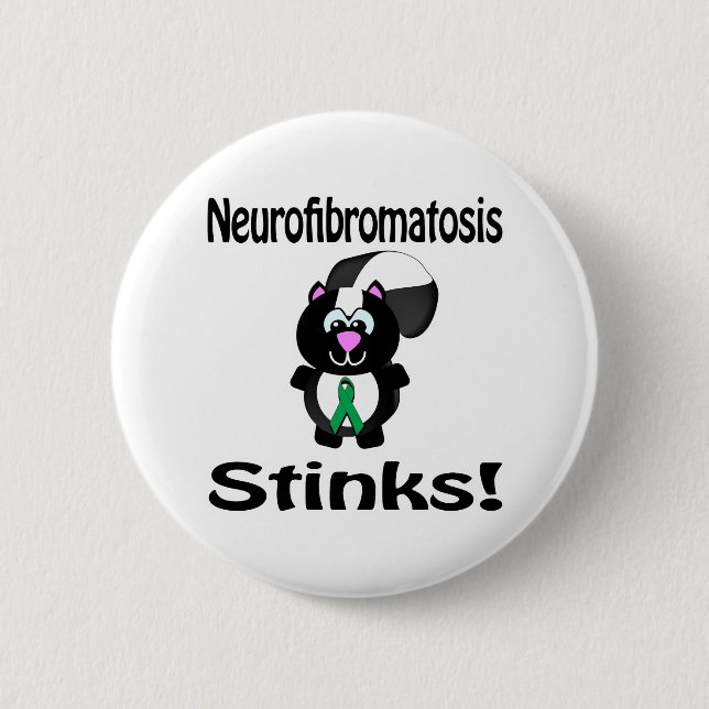 Neurofibromatosis Stinks Skunk Awareness Design Pinback Button (Front)