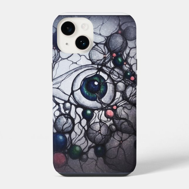 Neurographic Eye Perception Abstract iPhone Case (Back)
