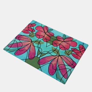 NEUROGRAPHIC SPRING FLOWERS WATERCOLORS DOORMAT
