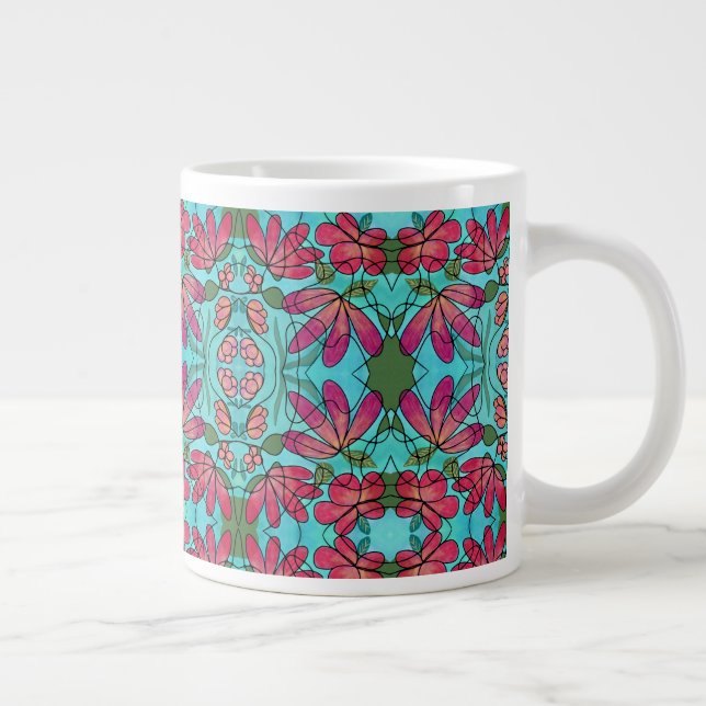 NEUROGRAPHIC SPRING FLOWERS WATERCOLORS GIANT COFFEE MUG (Right)