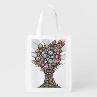 Neurographic Tree of Life Abstract Art Tapestry | Grocery Bag