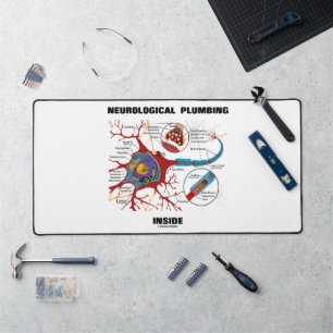 Neurological Plumbing Inside Neuron Synapse Humor Desk Mat