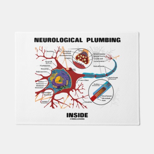 Neurological Plumbing Inside Neuron Synapse Humor Doormat