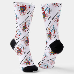 Neurological Plumbing Inside Neuron Synapse Humor Socks