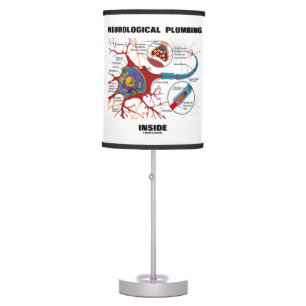 Neurological Plumbing Inside Neuron Synapse Humor Table Lamp