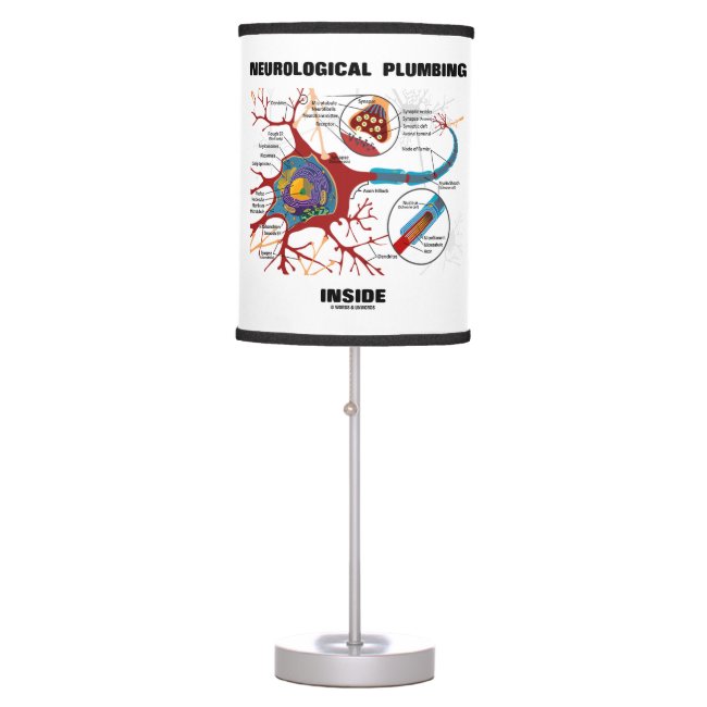 Neurological Plumbing Inside Neuron Synapse Humor Table Lamp