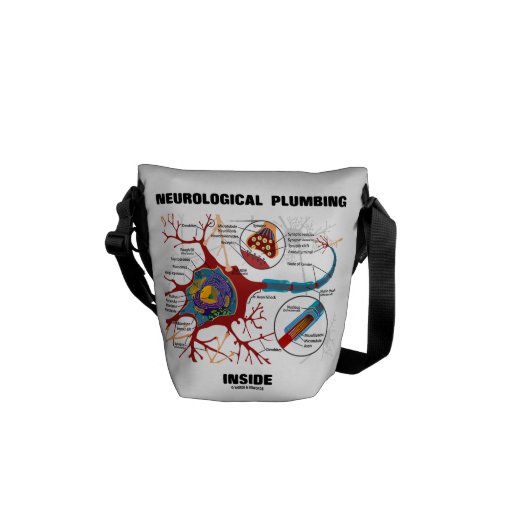 Neurological Plumbing Inside (Neuron / Synapse) Messenger Bag (Back)