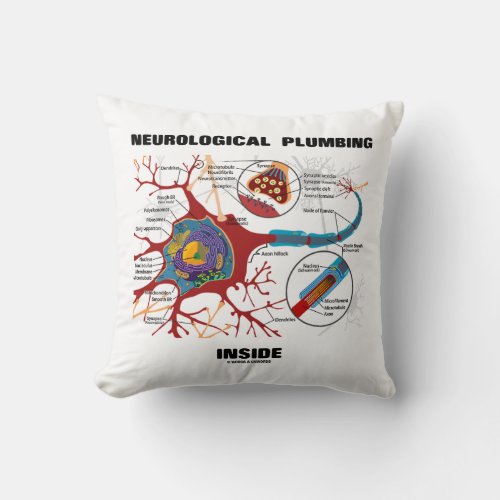 Neurological Plumbing Inside Neuron  Synapse Throw Pillow