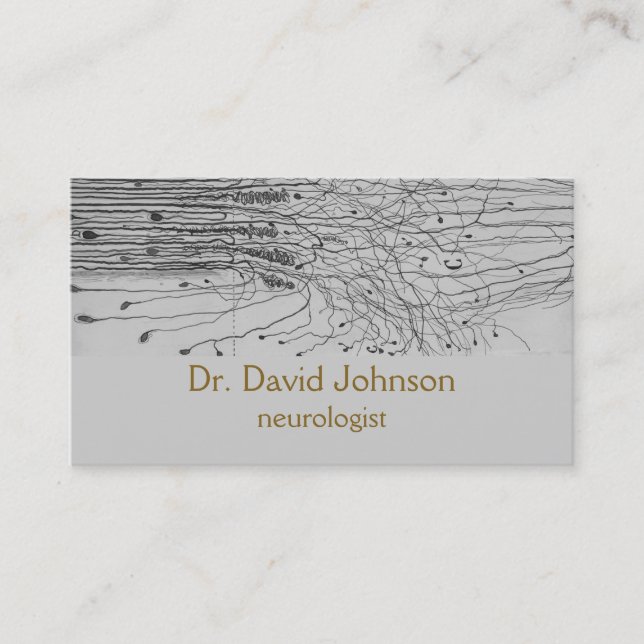 Neurologist Anatomy Nerve Drawing Gray Doctor Business Card (Front)