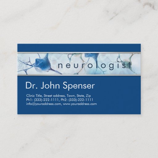 Customizable Neurologist Blue Business Card