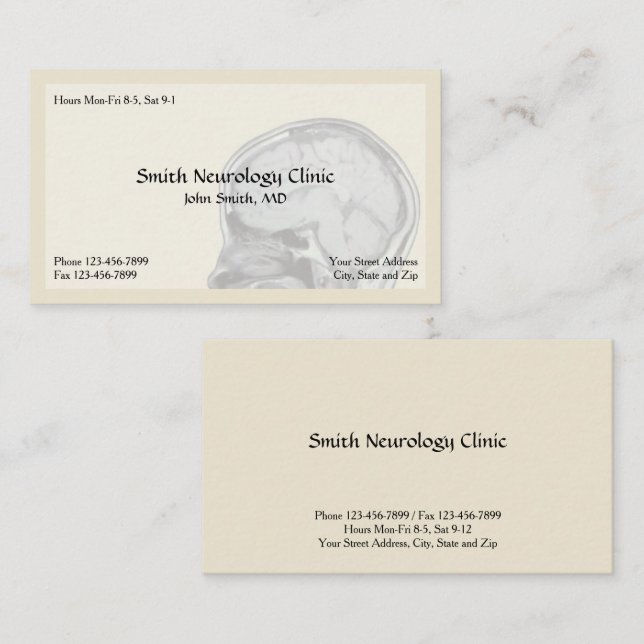 Neurologist Neurology Business Card (Front/Back)