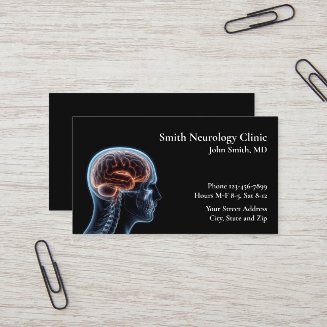 Neurologist Neurology Neurosurgeon Business Card (Front/Back In Situ)