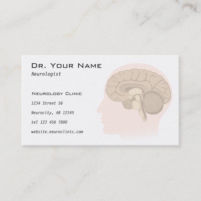 Neurologist or Psychologist Doctor Business Card (Front)