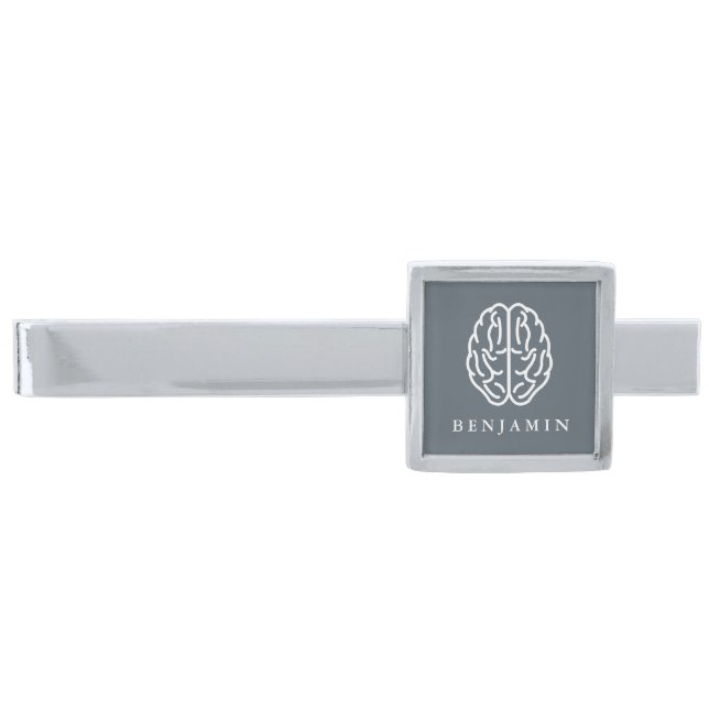 Neurologist | Psychologist Therapist Name Silver Finish Tie Clip (Front)