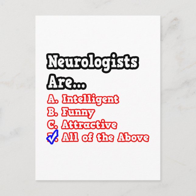 Neurologist Quiz...Joke Postcard (Front)