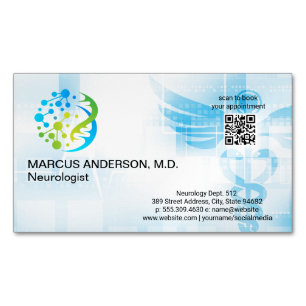 Neurology Logo Medical Background Business Card Magnet