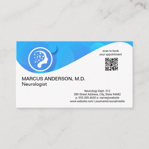 Neurology Logo  QR Code Custom Business Card