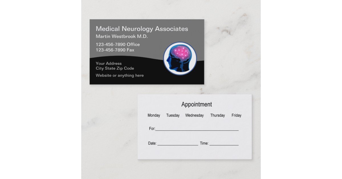 Neurology Neurologist Appointment Business Cards Zazzle