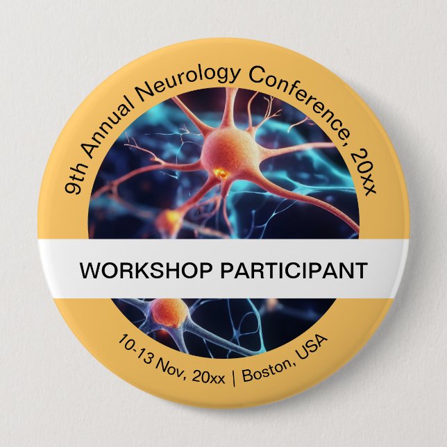 Neurology Neurosurgery Medical Conference Button (Front)
