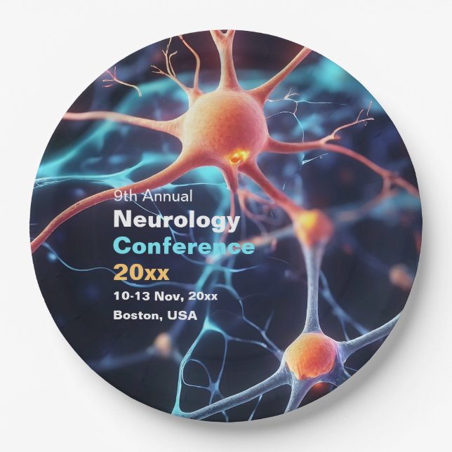 Neurology Neurosurgery Medical Conference Paper Plates (Front)